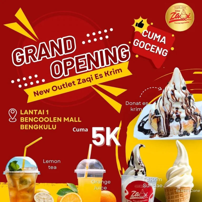 promo grand opening zaki eskrim