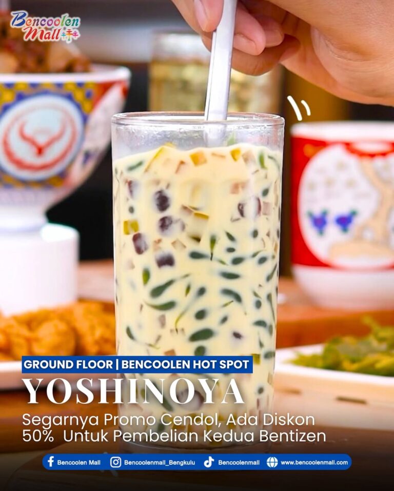 dapatkan diskon 50% untuk pembelian kedua cendol segar di yoshinoya terdekat!