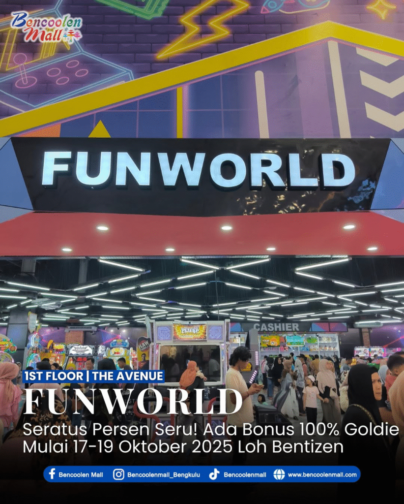 Dapatkan bonus 100% goldie di Funworld terdekat