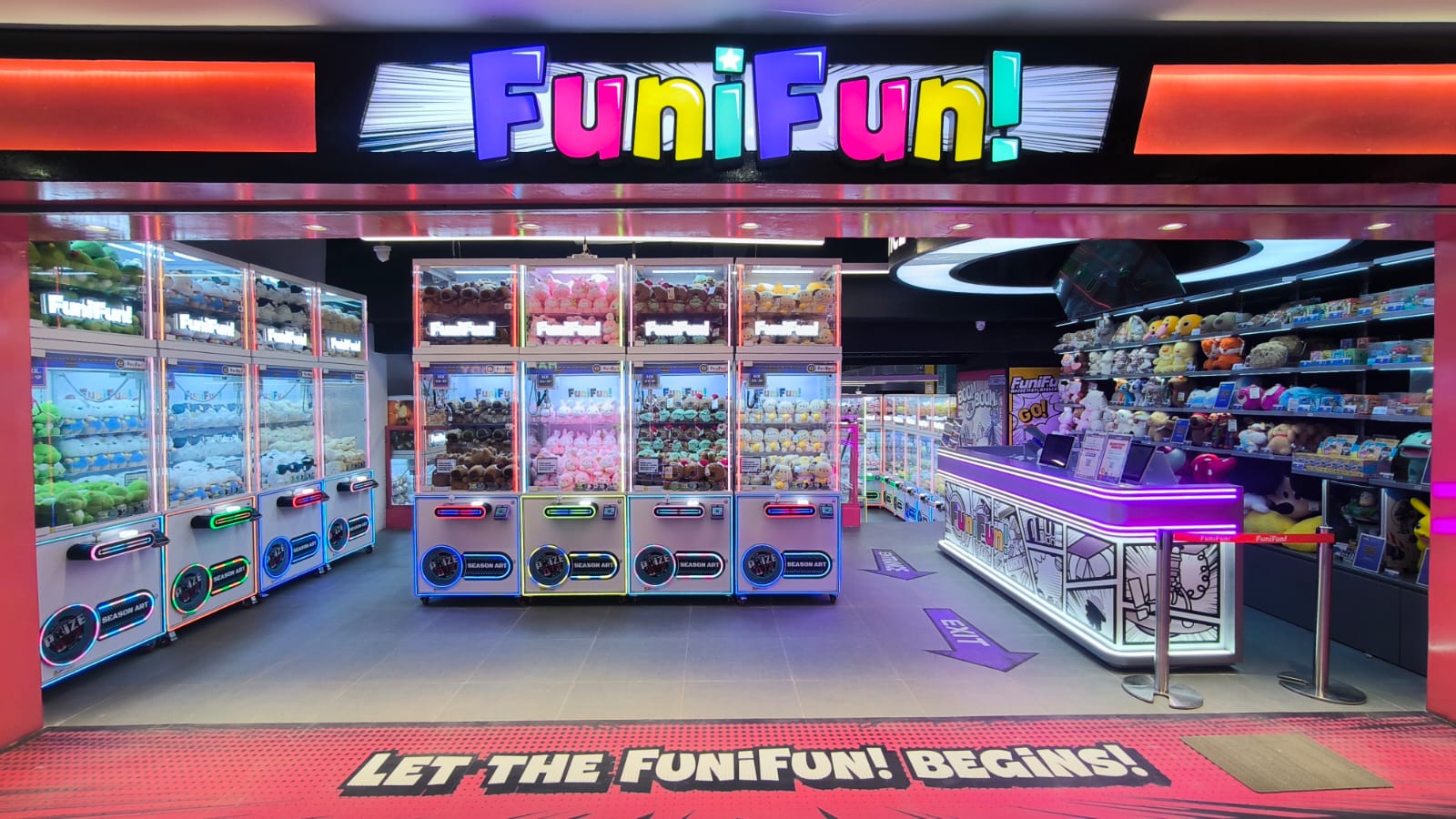 Permainan mesin capit dengan hadiah lucu di FuniFun!