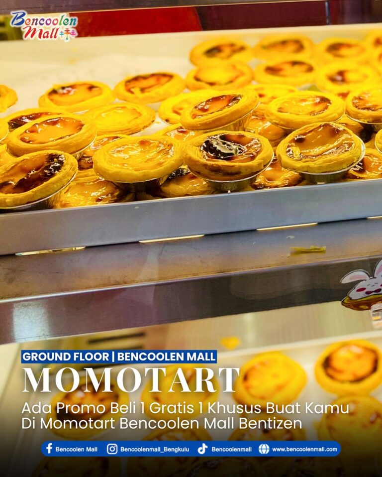 Dapatkan promo buy 1 get 1 free egg tart premium di momotart!