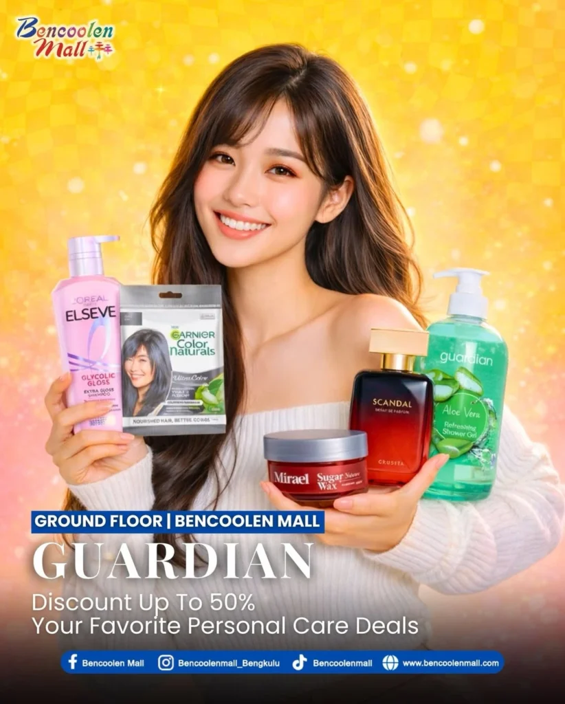 Promo Guardian Diskon Hingga 50% di Bencoolen Mall Bengkulu!