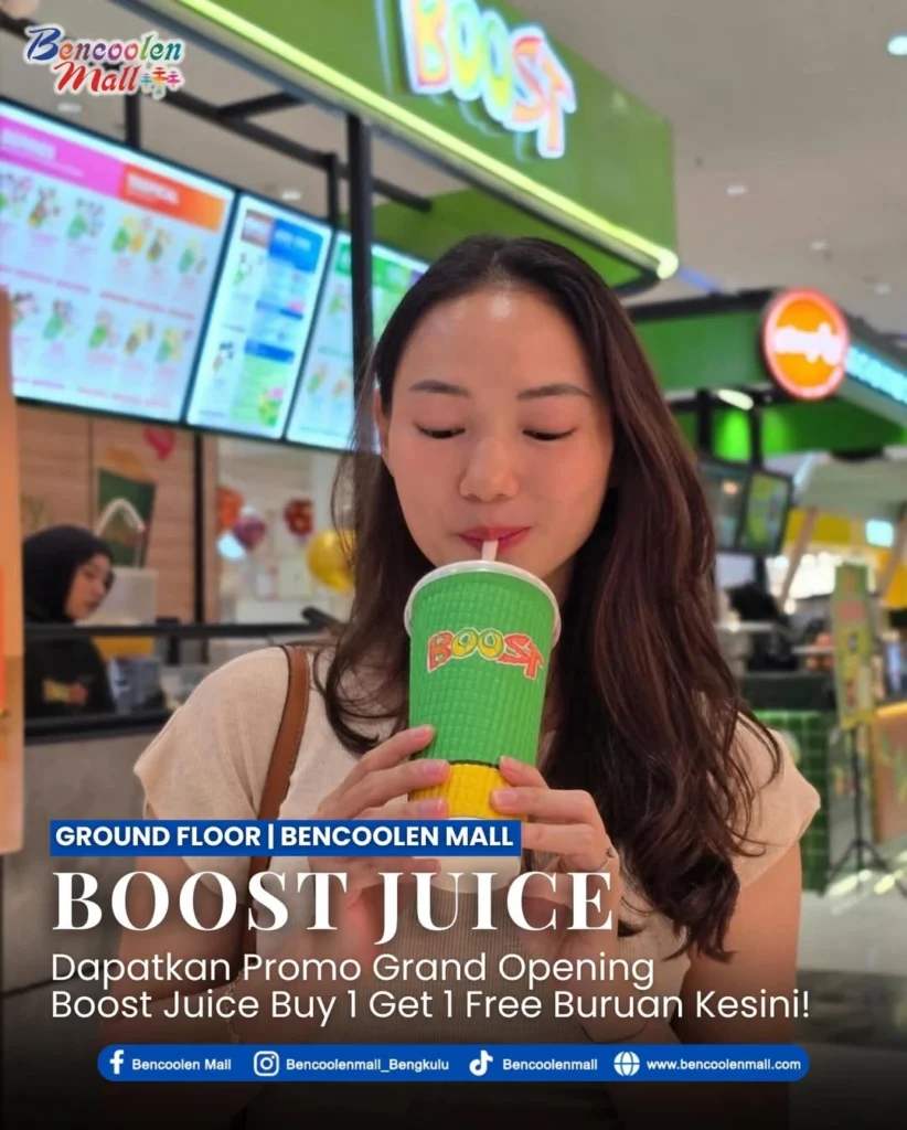 Dapatkan Promo Grand Opening Boost Juice: Buy 1 Get 1 Free!