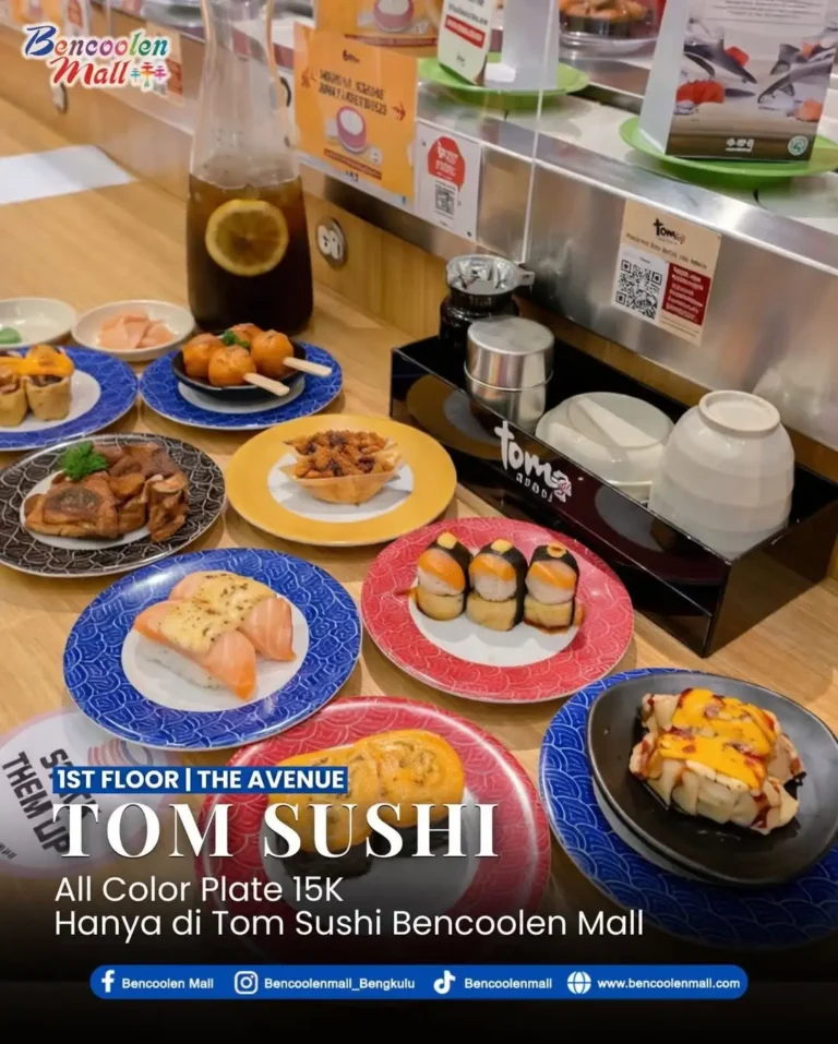 Nikmati Promo Tom Sushi Semua Plate 15k di Bencoolen Mall!