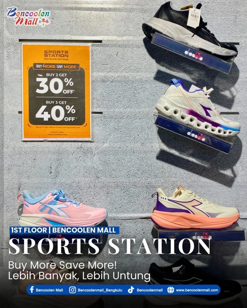 Diskon Sepatu Hingga 40% di Sports Station Bencoolen Mall!