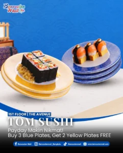 Promo Sushi Bengkulu Terbaru : Buy 3 Get 2 FREE di Tom Sushi!