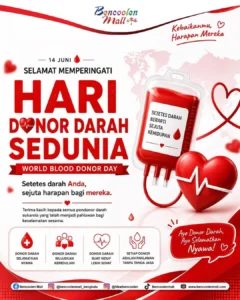 Donor Darah Sedunia 2026 di Bencoolen Mall Bengkulu!