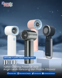 Kipas Angin Portable JETE Turbo Fan Series di Bengkulu!